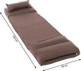 Materac siedziskowy, rozkładany  220 x 60 x 14 cm, brązowy
