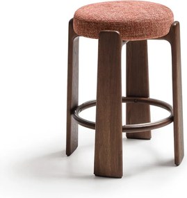 Hoker z litego drewna jesionowego w kolorze terakoty/w ciemnym naturalnym kolorze (wysokość siedziska 65 cm) Granite – Kave Home