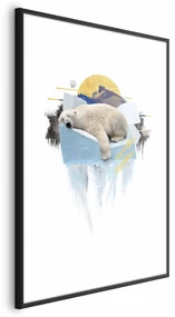 Plakat Niedźwiedź polarny 21x30 cm z ramą czarną z marginesem ARTGEIST B