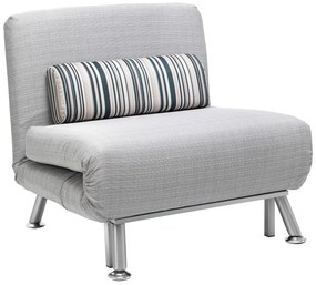 HOMCOM Fotel rozkładany z funkcją spania składany materac dla gości szary wygodny i stylowy | Aosom PL