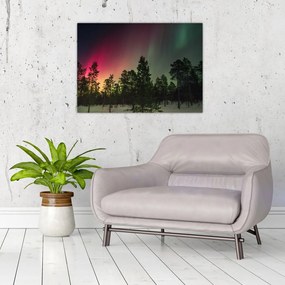Obraz na szkle - zorza polarna (70x50 cm)