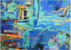 Obraz na szkle - Abstrakcyjny obraz olejny (70x50 cm)