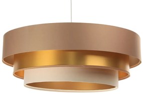 Beżowo-złota potrójna lampa wisząca glamour - S461 E1-D71