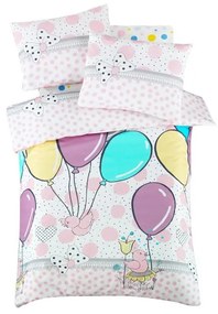 Pościel dziecięca do łóżeczka z bawełny renforcé z prześcieradłem/4-częściowa 100x150 cm Balloons – Mijolnir