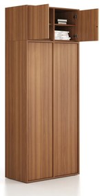 Nadstawka do szaf FRAME, 2x drzwi, 872 x 450 x 427 mm, zamek PUSH, orzech