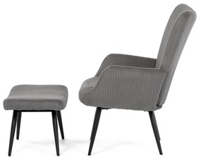 Fotel relaksacyjny z podnóżkiem L7285 GREY6, szary