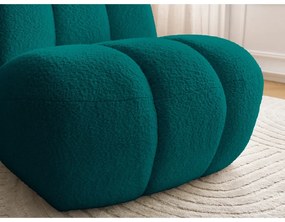 Turkusowy fotel z materiału bouclé Janissaire – Bobochic Paris