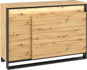 Industrialna komoda z oświetleniem led dąb artisan - qa A4-E16