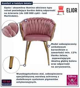 Różowe krzesło tapicerowane plecione N5-H87