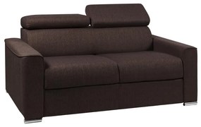 Kanapa 2-osobowa z ekspresowym mechanizmem rozkładania z tkaniny VIZIR - Kolor: brązowy - Miejsce do spania: 120 cm - Materac 22 cm