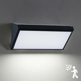 Brilagi - LED zewnętrzny kinkiet z czujnikiem TRIANGLE LED/20W/230V czarny
