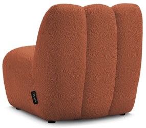 Ceglasty fotel z materiału bouclé Janissaire – Bobochic Paris