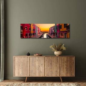 Obraz - Zachód słońca, wyspa Burano, Wenecja, Włochy (170x50 cm)