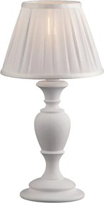 Fiorenza Shabby white wooden table lamp, 1 light, with lampshade dm.20 H.43 Ø20 BL172-LT-BCO