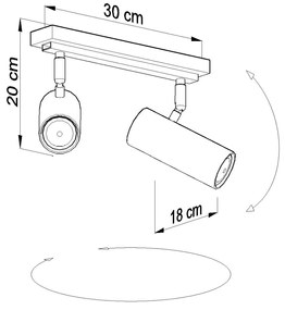 Plafon LED z regulacją E813-Direzions - czarny