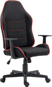 Fotel gamingowy z tkaniny Retina, kolor czarno-czerwony