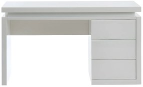 Biurko EMERSON – 3 szuflady – MDF lakierowany w kolorze białym – oświetlenie LED