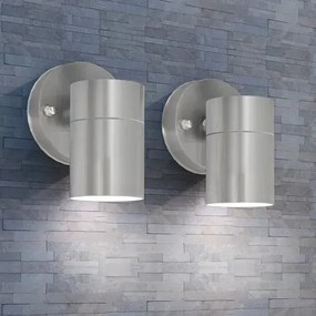 2 srebrne minimalistyczne kinkiety zewnętrzne - O-005 P1-F99