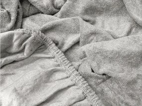 PrzytulneMieszkanie.pl Prześcieradło frotte EXCLUSIVE jasno szare 140x200 cm