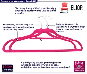 Aksamitny elegancki komplet 50 szt. wieszaków - Telafo 4X