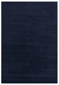 Ciemnoniebieski wełniany dywan tkany ręcznie 200x290 cm Textured Wool Border – Flair Rugs