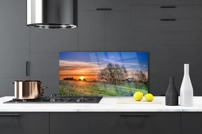 Panel Szklany Słoneczna Polana o Poranku