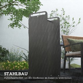 Outsunny Stojak na drewno do kominka, 2 uchwyty, stalowy stelaż, do 30kg, 36x30x90cm, Czarny