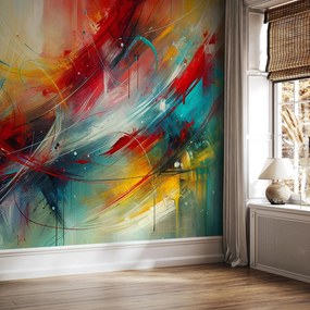 Fototapeta - Abstrakcja z czerwienią (196x136 cm)