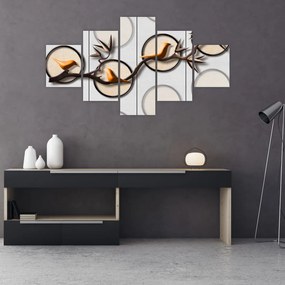Malarstwo artystyczne - Ptaki na gałęzi (125x70 cm)