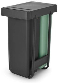 Miętowo-ciemnoszary plastikowy kosz na śmieci do segregacji odpadów do zabudowy 60 l Sort&amp;Go – Brabantia