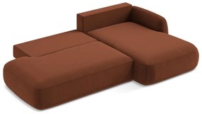 Rozkładany narożnik (prawostronny/z szezlongiem) w kolorze terakoty Hale – Makamii