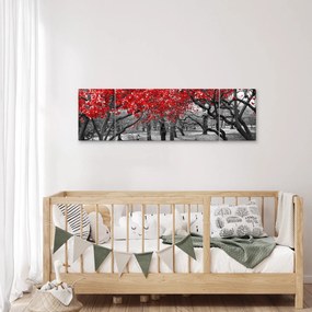 Obraz - Czerwone drzewa, Central Park, New York (170x50 cm)