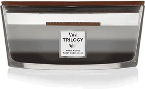 Świeca zapachowa elipsa, Warm Woods, szary 453 gr