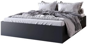 Czarne łóżko z pojemnikiem na pościel 160x200 L7-F69