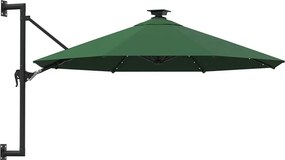 Zielony parasol ogrodowy z oświetleniem LED - Waren