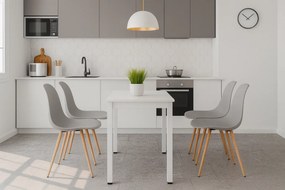 Biały stół w stylu loft 120x60 na metalowych nogach  S6-G09