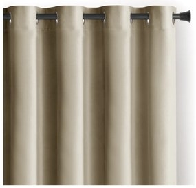 Brązowa/beżowa aksamitna zasłona częściowo zaciemniająca (dimout) 140x270 cm Eyelets – Restilo