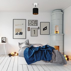 Lampa sufitowa biała jednopunktowy spot z czarnym abażurem C-1010WE-SC