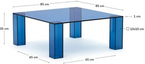 Niebieski szklany stolik 85x85 cm Adularia – Kave Home