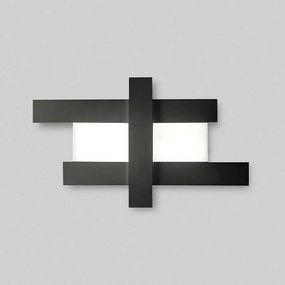 Kinkiet LED 50W w kolorze czarnym, nowoczesny design - geometryczna konstrukcja stalowa, ciepłe światło 3000K, 2620 lm, szerokość 104 cm, IP20