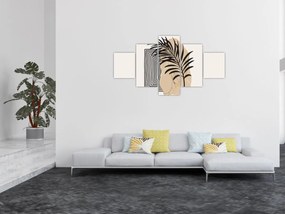 Obraz - Abstrakcja z tropikalnymi liśćmi N⁰3 (125x70 cm)