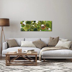 Obraz pasiastych kulek (z zegarem) (90x30 cm)