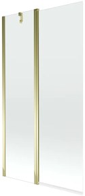 Mexen Flip parawan nawannowy 2-skrzydłowy 100 x 150 cm, transparent, złoty - 894-100-101-50-00