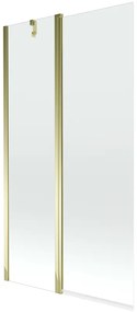 Mexen Flip parawan nawannowy 2-skrzydłowy 100 x 150 cm, transparent, złoty - 894-100-101-50-00