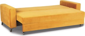 Rozkładana sofa do salonu z tkaniny velvet Salma