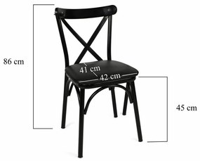 Zestaw krzeseł do jadalni Ekol Black, 4 szt.