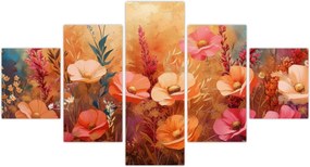 Obraz - Kwiaty łąkowe, malarstwo (125x70 cm)