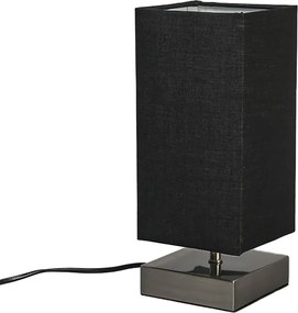 Nowoczesna lampa stołowa czarna ze stalą - Milo