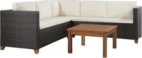 Rattanowy 4-częściowy zestaw wypoczynkowy brązowy G5-T47