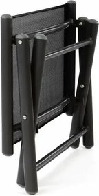 Regulowane krzesło ogrodowe + stołek na nogi - czarny